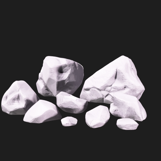 Stylized Rock Boulder Set