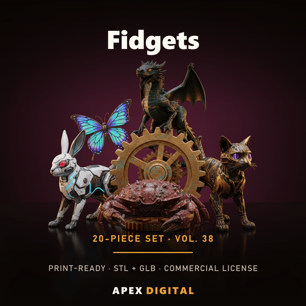 20-Piece Fidgets Collection Vol.38 — Print-Ready STL Set + GLB Previews (Sell Your Prints)