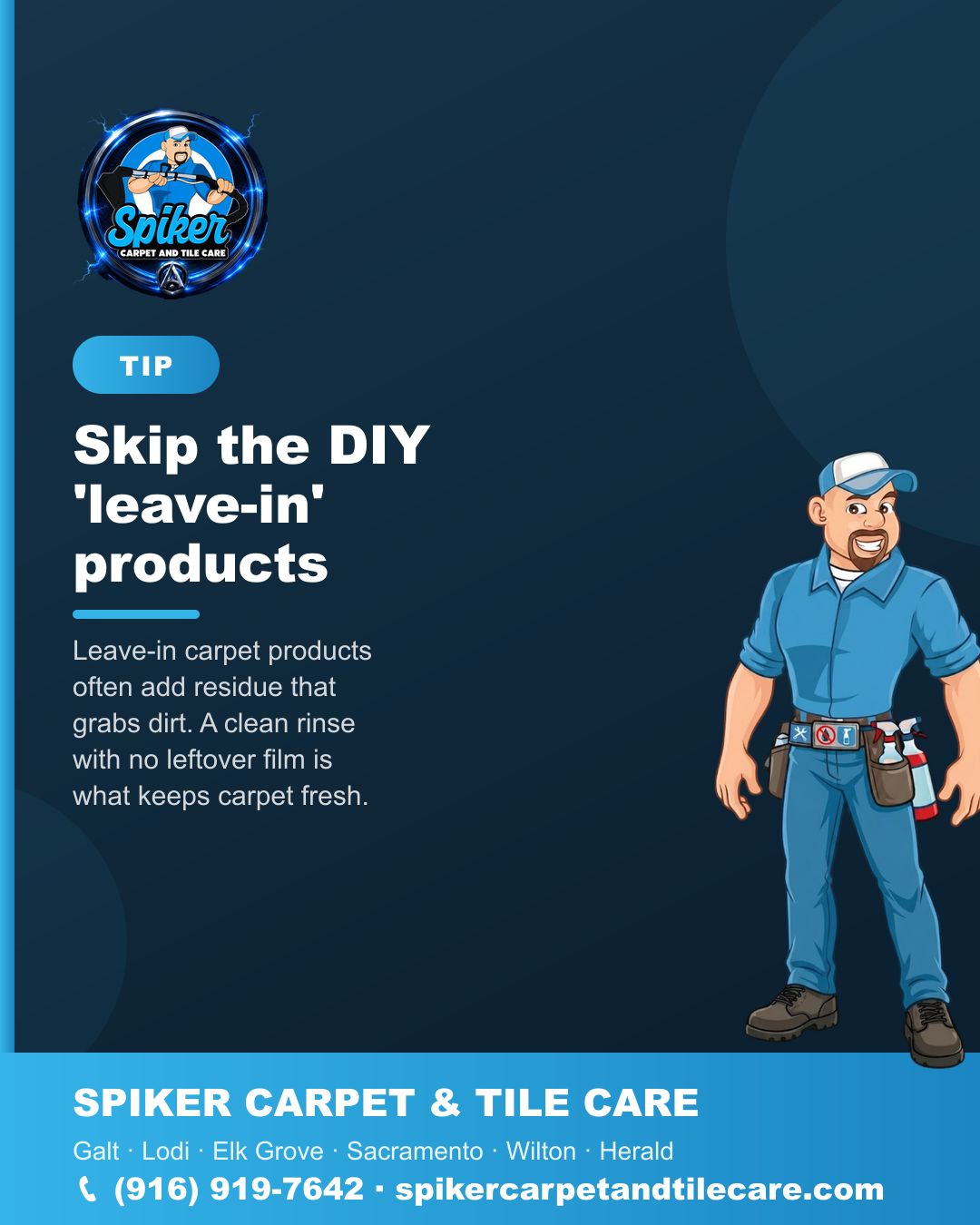 Carpet cleaning in Lodi: those 'leave-in' carpet products often add residue that attracts 