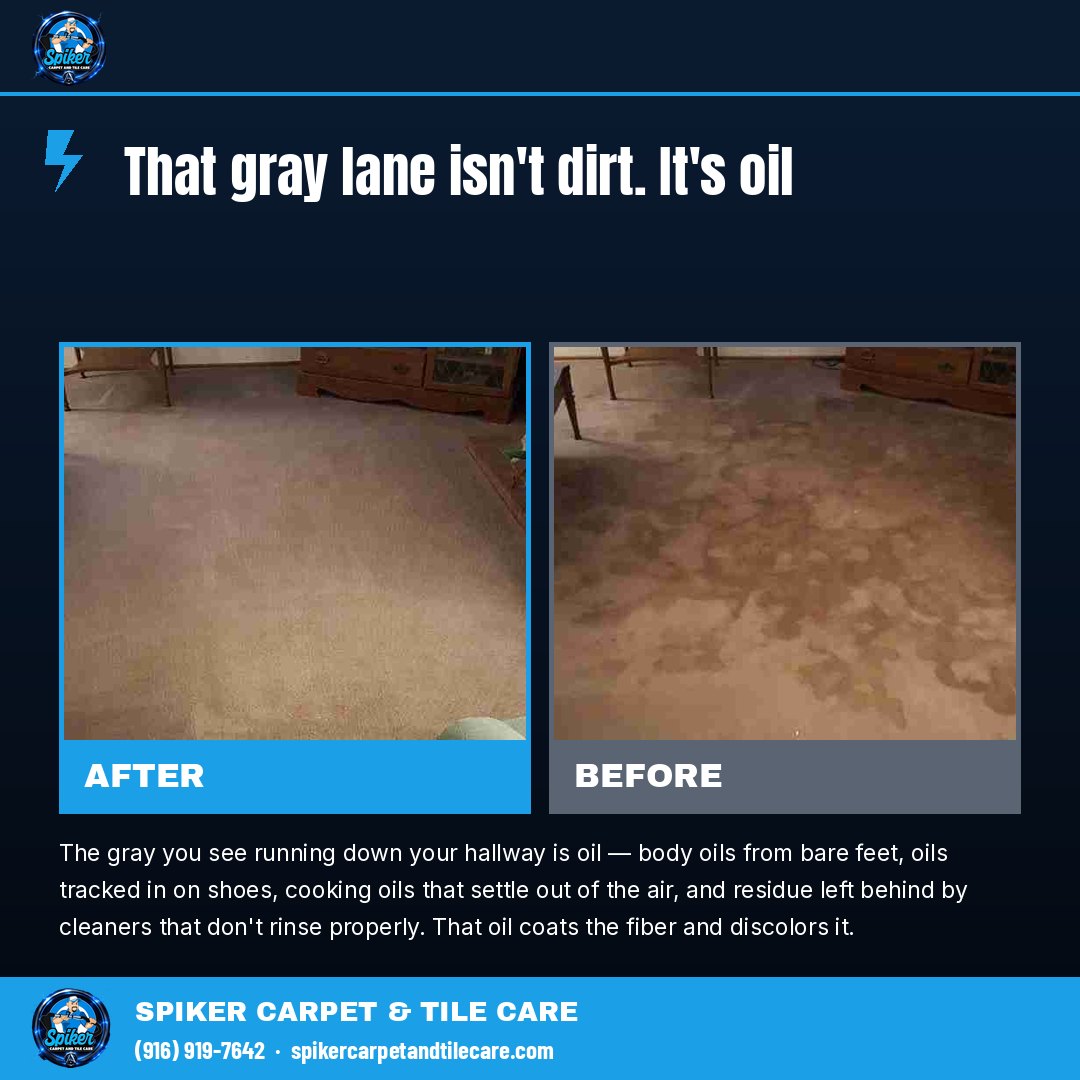 That is the after. Here is the before.

That gray lane isn't dirt. It's oil.

The gray you