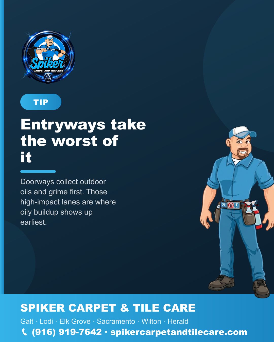 Carpet cleaning in Wilton: entryways catch outdoor oils and grime before anywhere else, so
