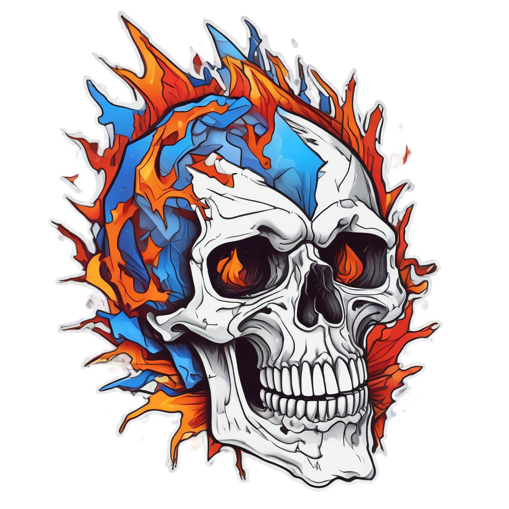 Abstract Flame Fracture — geometric stickers