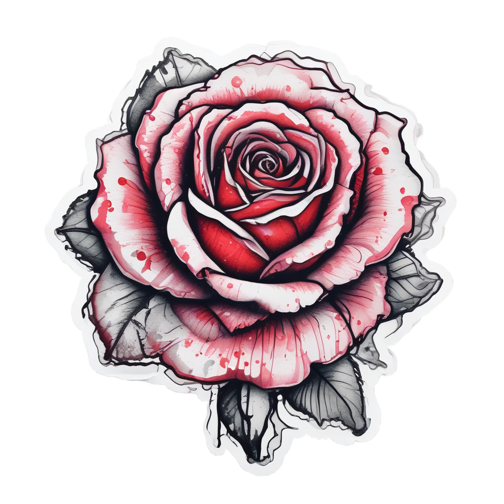 Abstract Ink Rose — abstract & patterns stickers