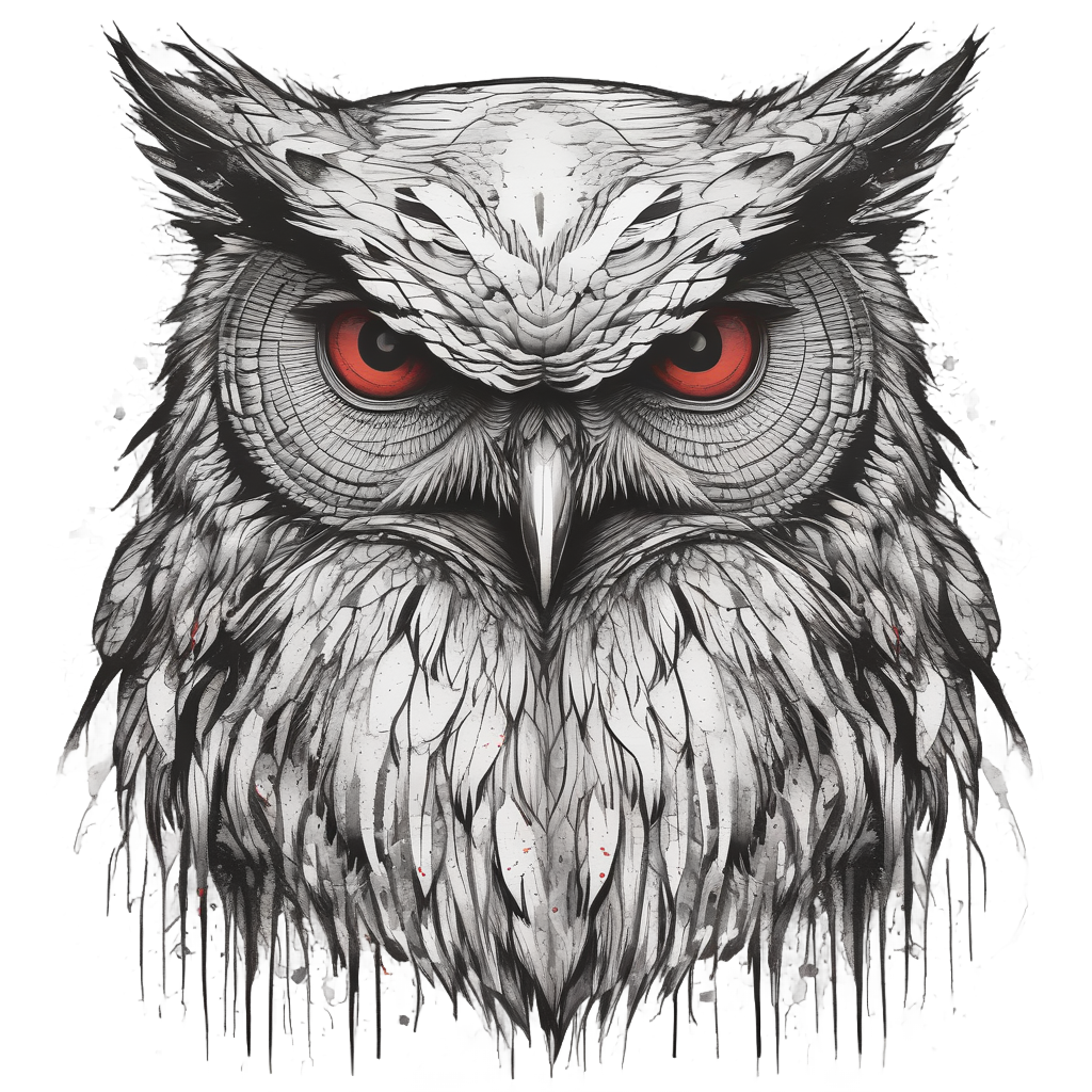 Abstract Ink Splatter Owl — abstract & patterns stickers