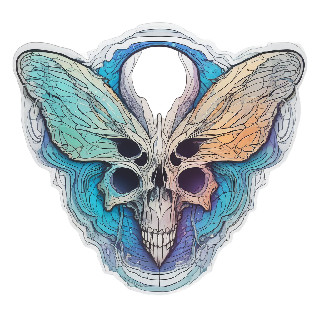 Abstract Moth Skull Flow — abstract & patterns stickers