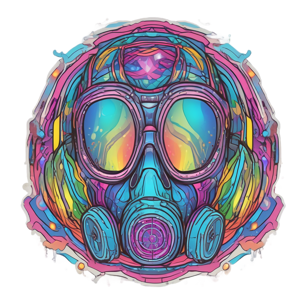 Abstract Neon Swirl Mask — abstract & patterns stickers