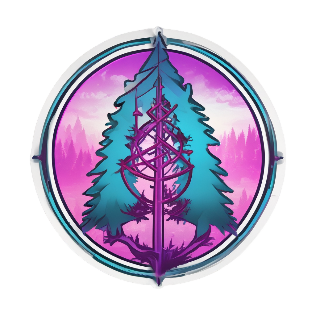 Abstract Pine Compass — geometric stickers