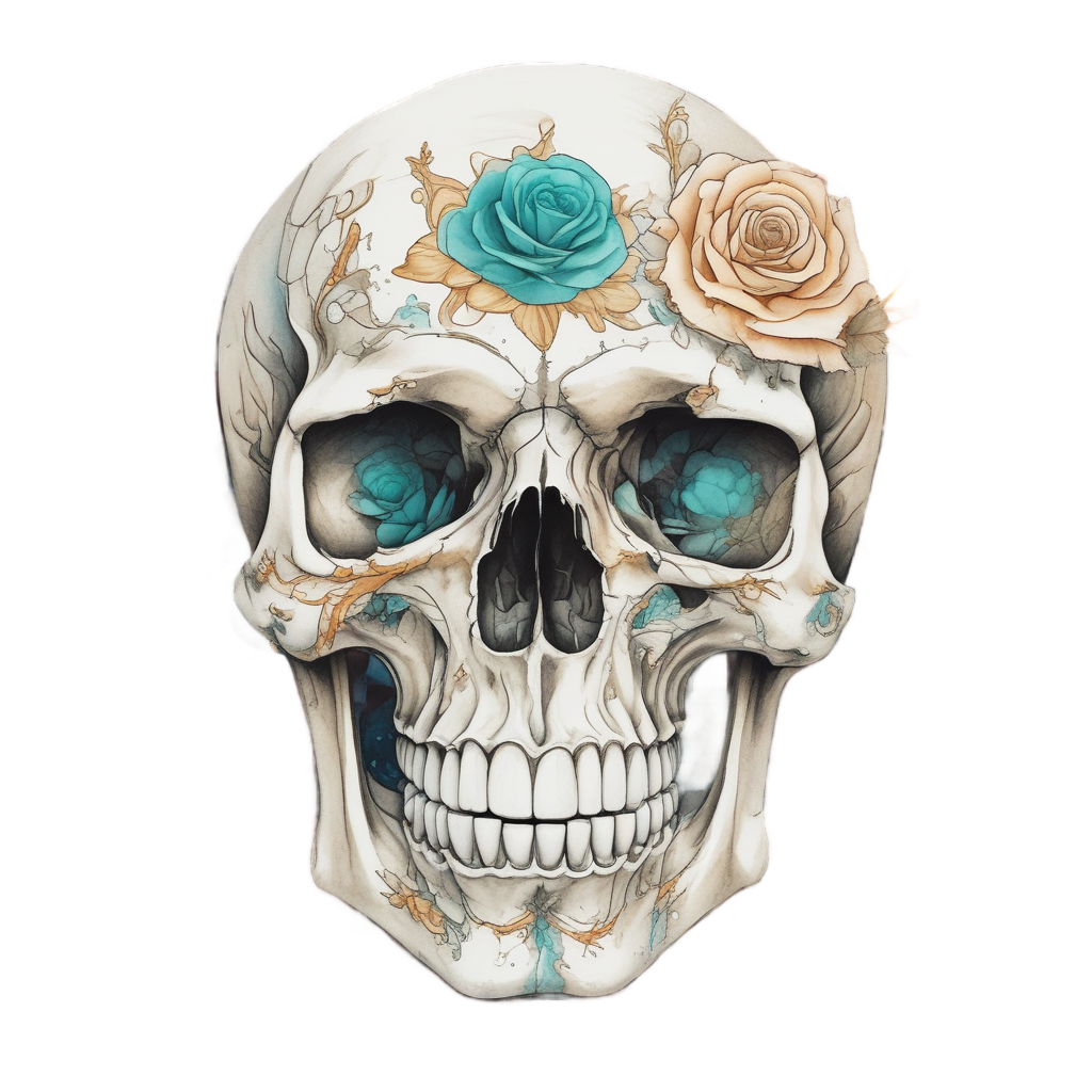 Abstract Rose Skull Fusion — abstract & patterns stickers