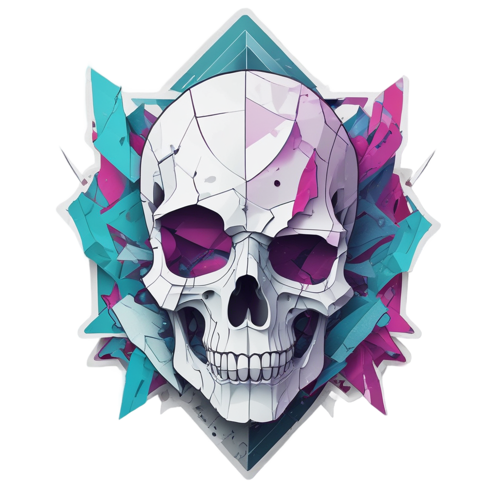 Abstract Skull Dagger — geometric stickers