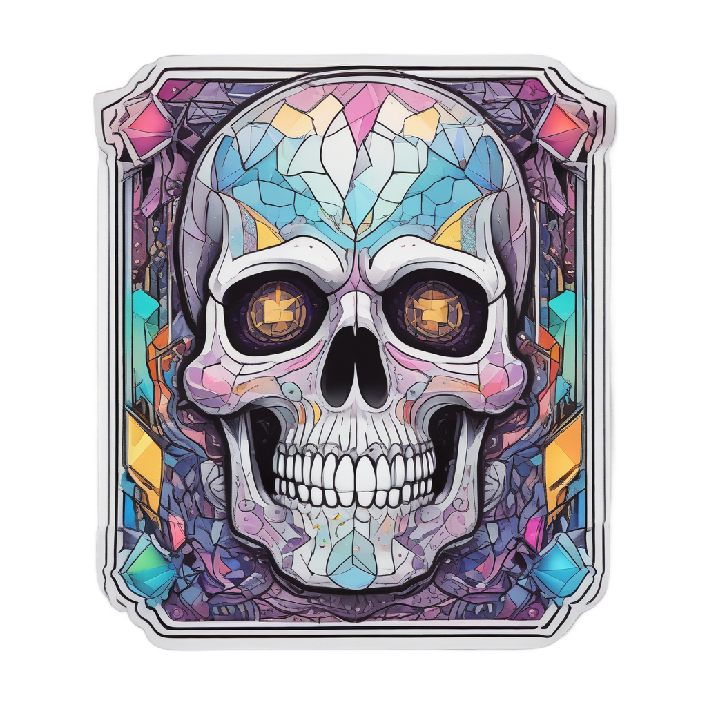 Abstract Skull Hourglass — abstract & patterns stickers
