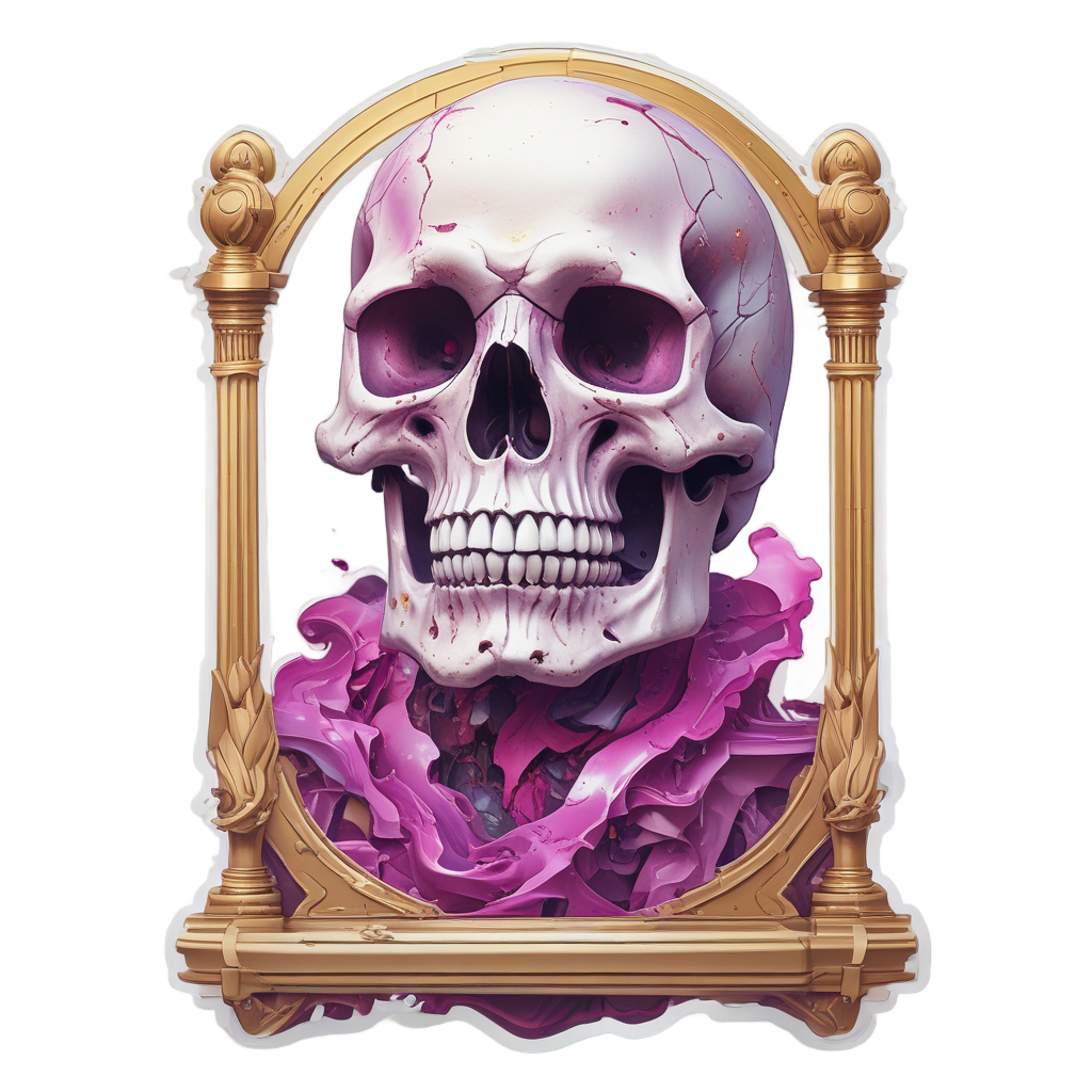 Abstract Skull Time — geometric stickers