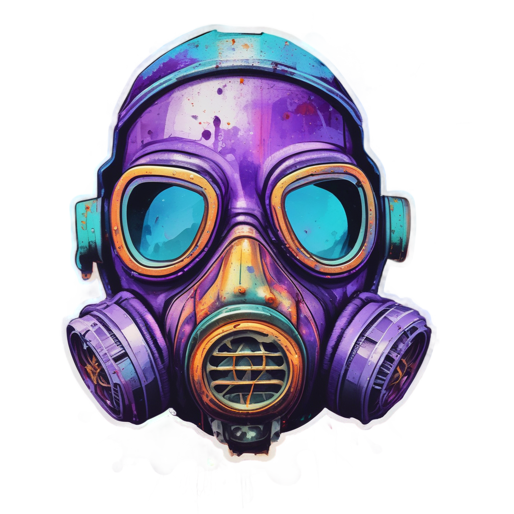 Abstract Splatter Gas Mask — abstract & patterns stickers