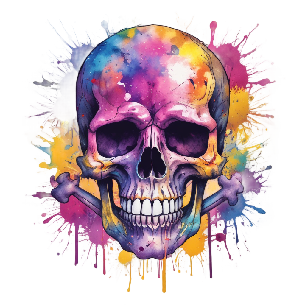 Abstract Splatter Skull — abstract & patterns stickers