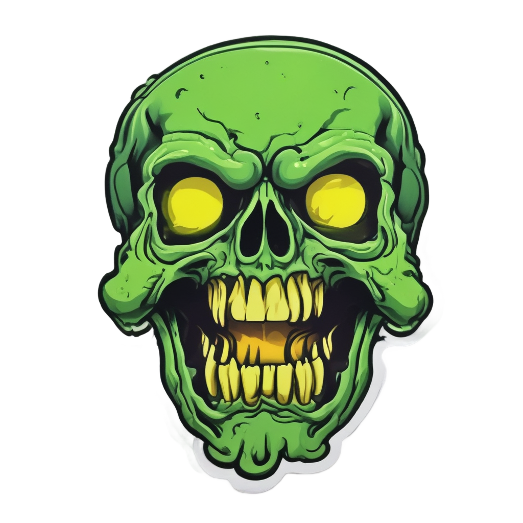 Skull with glowing green liquid dripping
