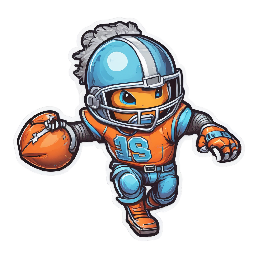 Acorn in Football Pose — forest floor stickers