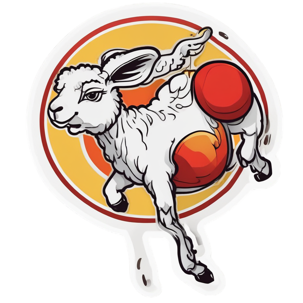 Acrobatic Lamb on Ball — farm nursery stickers