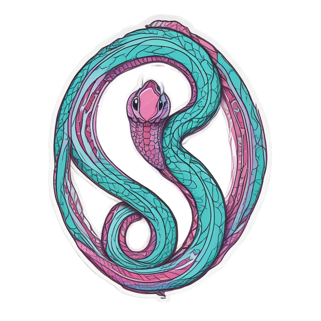 A snake twisted into a figure-eight balancing on its tail