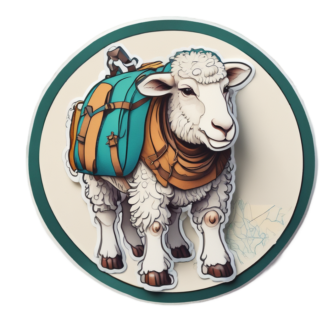 Adventurer Lamb with Map — farm nursery stickers