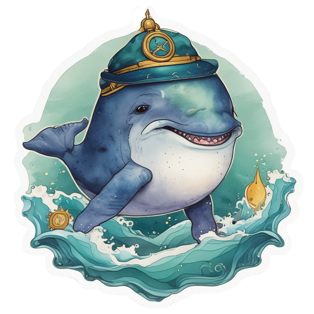 Adventurous Baby Whale Voyage — ocean nursery stickers