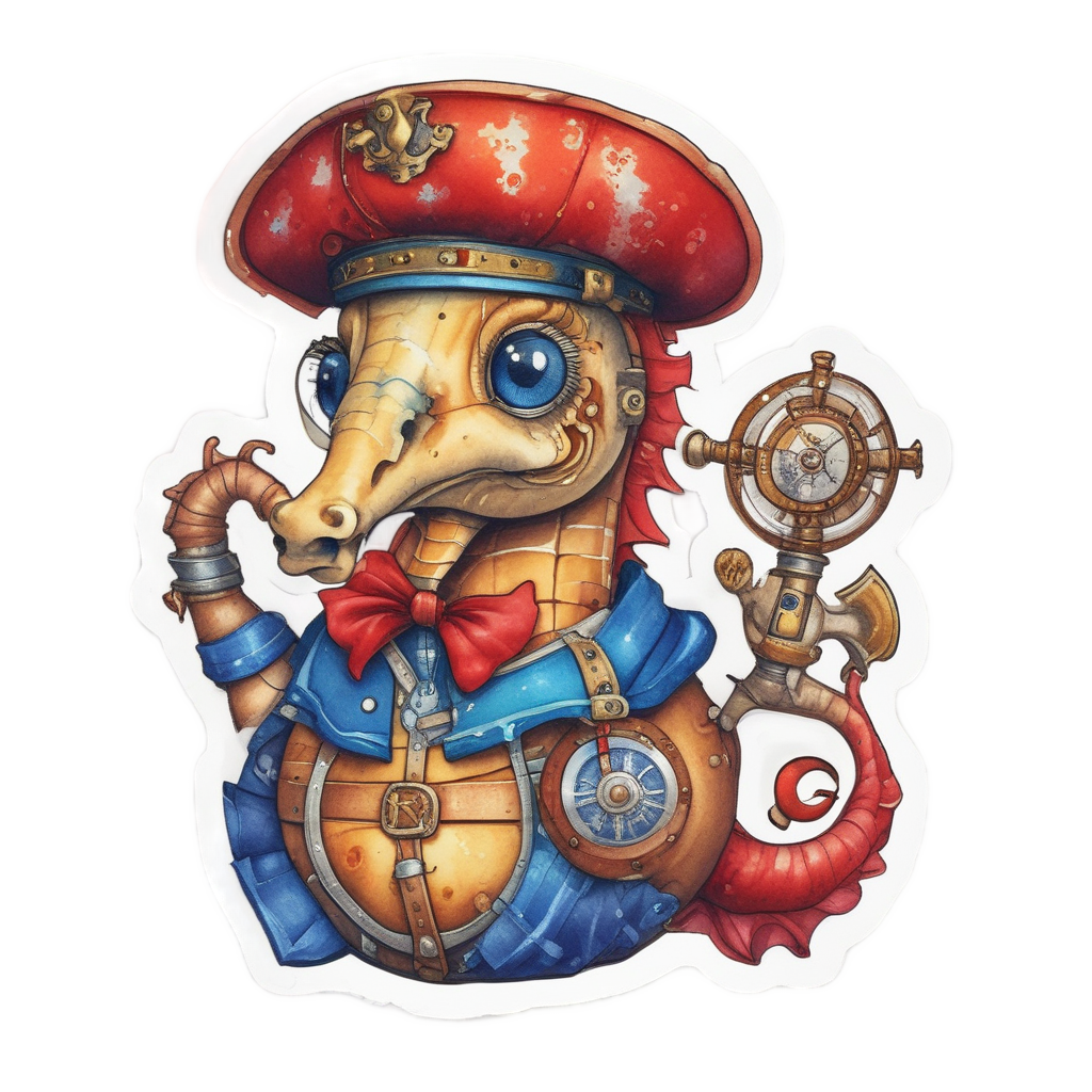 Adventurous Pirate Seahorse — ocean nursery stickers