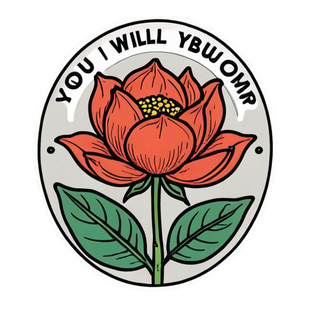 Bloom In Time (lineart) — affirmation stickers