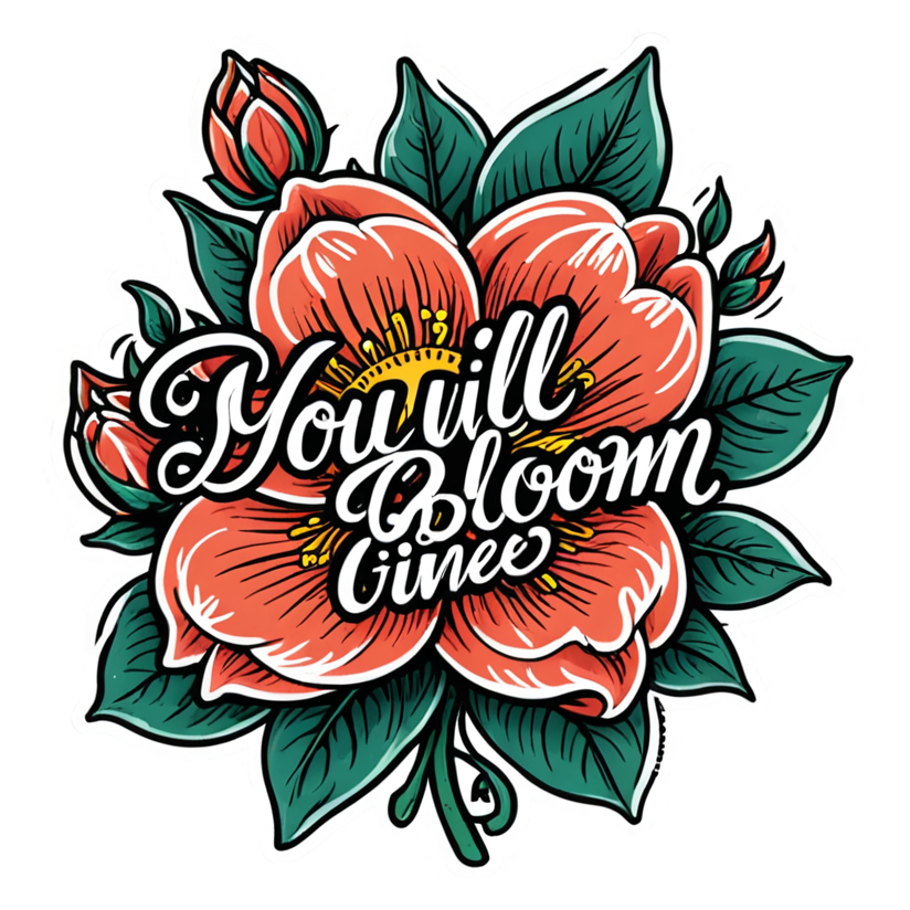 Bloom In Time (tattoo) — affirmation stickers