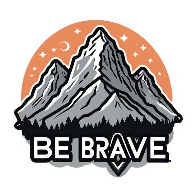 Be Brave (lineart) — affirmation stickers