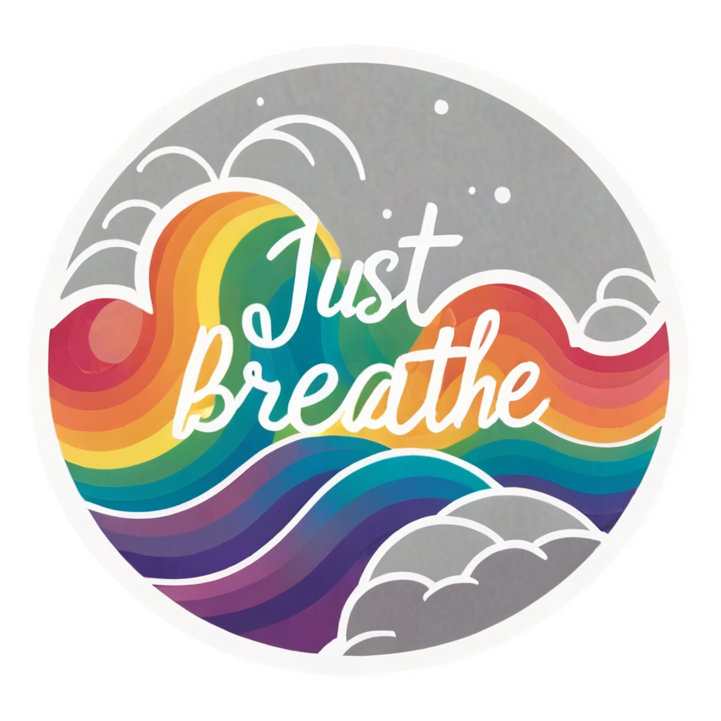 Just Breathe (holographic) — affirmation stickers
