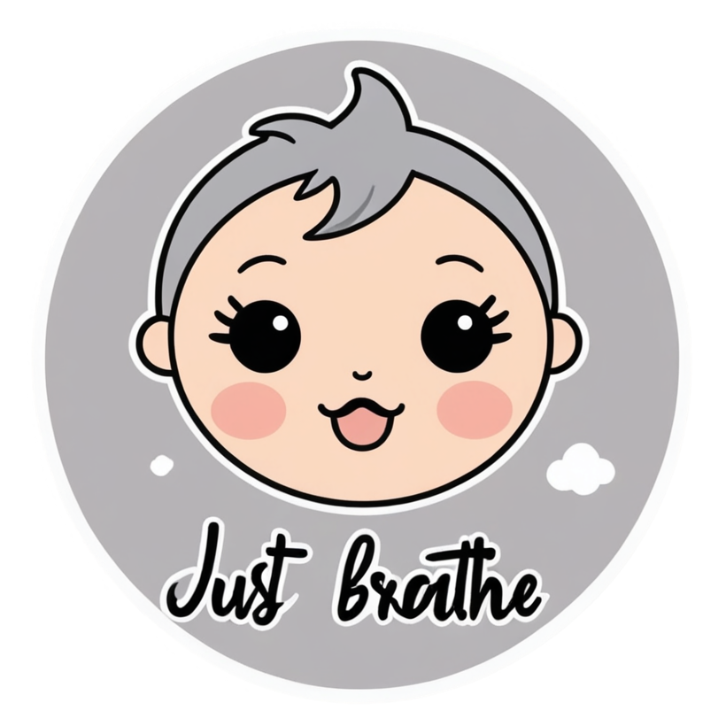 Just Breathe (kawaii) — affirmation stickers