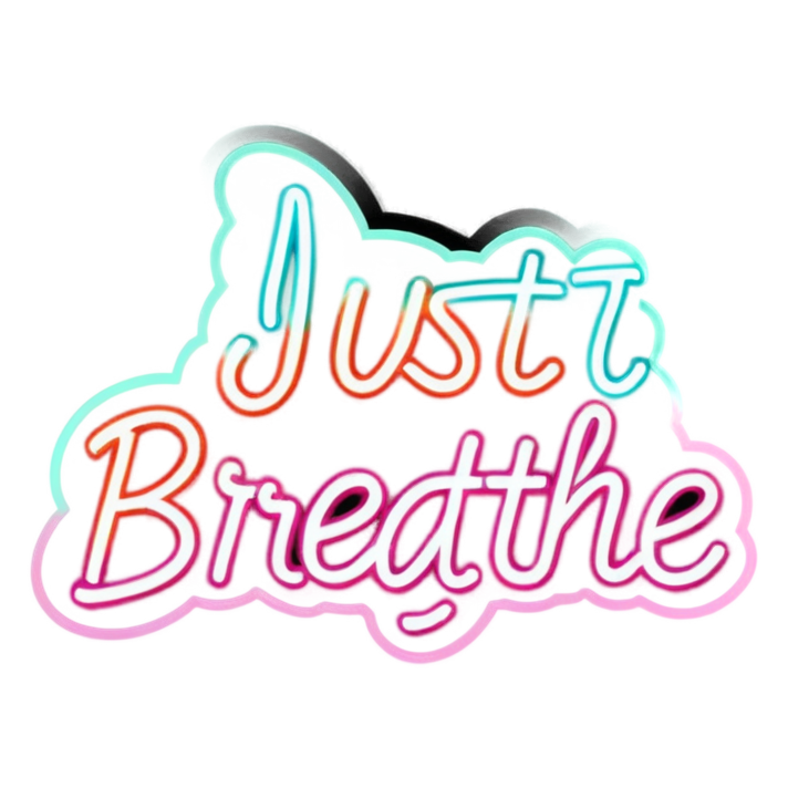 Just Breathe (neon) — affirmation stickers
