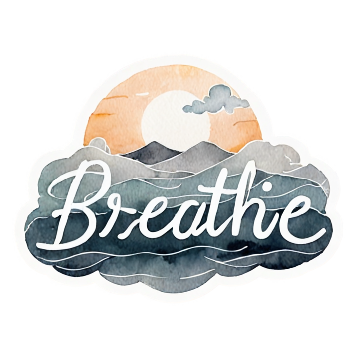 Just Breathe (watercolor) — affirmation stickers