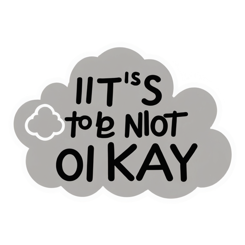 It's Okay (lineart) — affirmation stickers