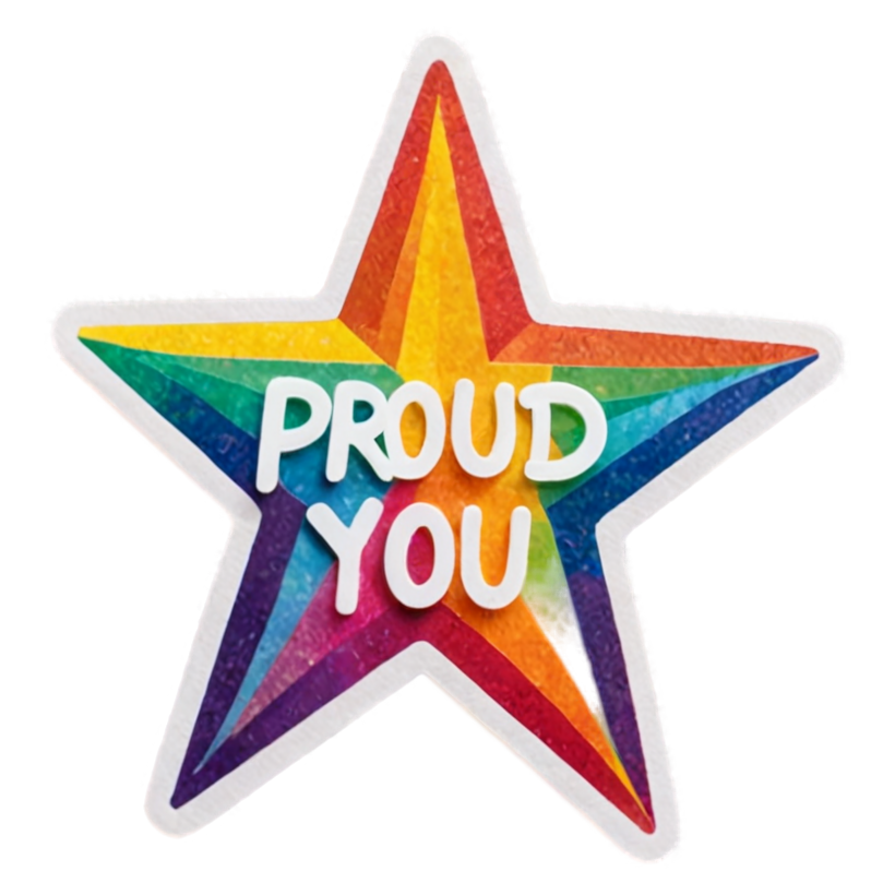 Proud Of You (holographic) — affirmation stickers