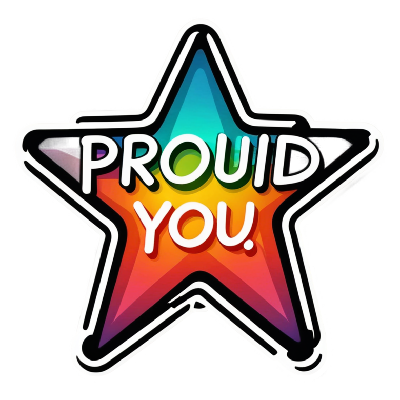 Proud Of You (neon) — affirmation stickers