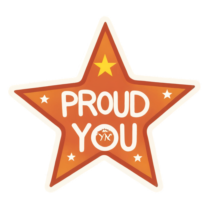 Proud Of You (retro) — affirmation stickers