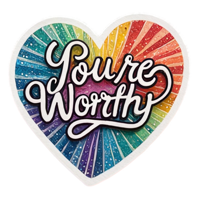You Are Worthy (holographic) — affirmation stickers