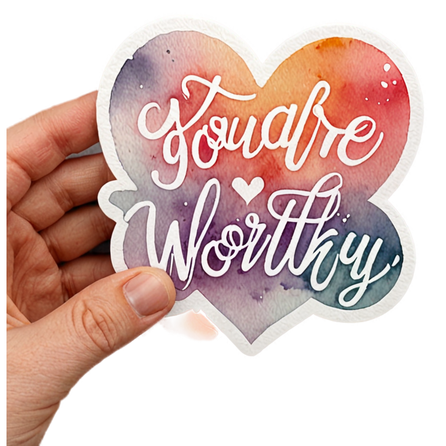 You Are Worthy (watercolor) — affirmation stickers