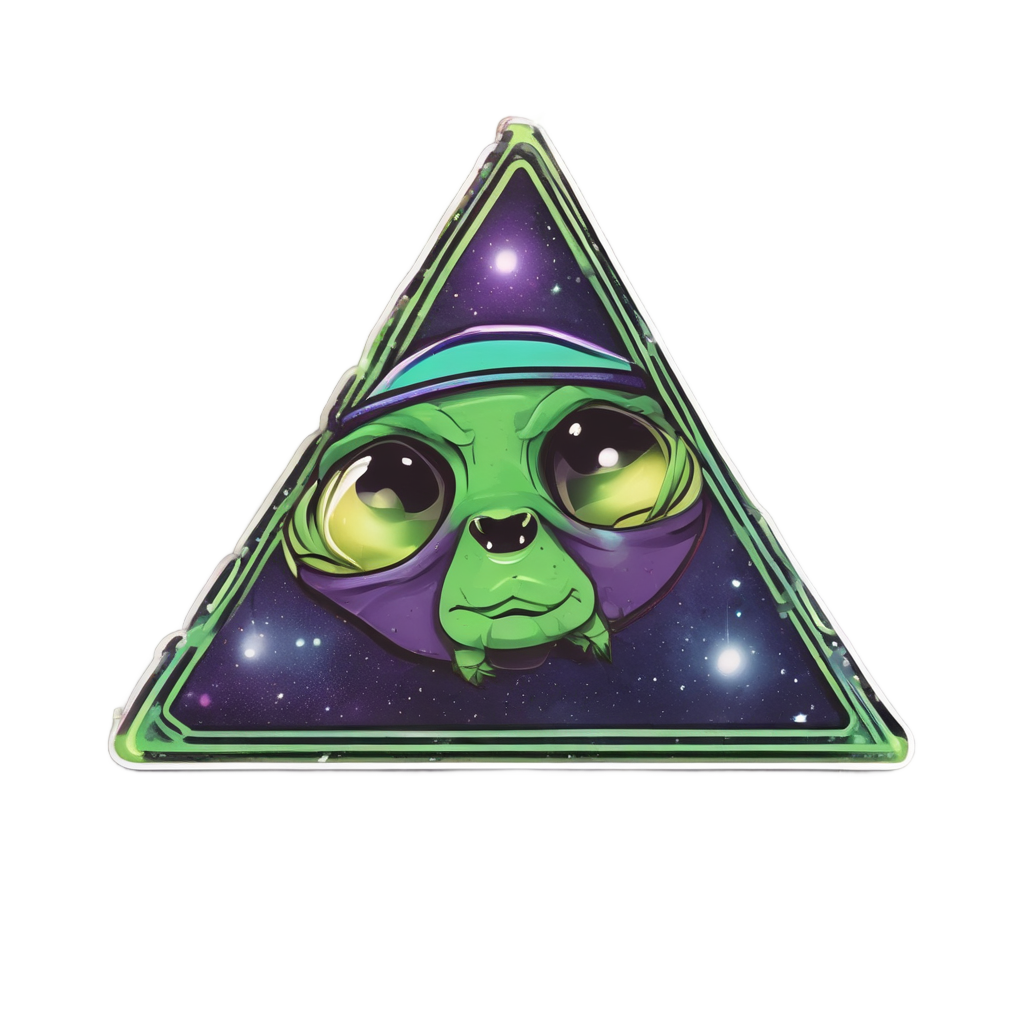 Alien Caution UFO — warning signage stickers