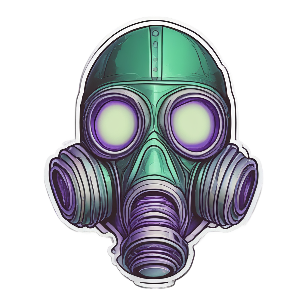 Holographic gas mask with alien eyes