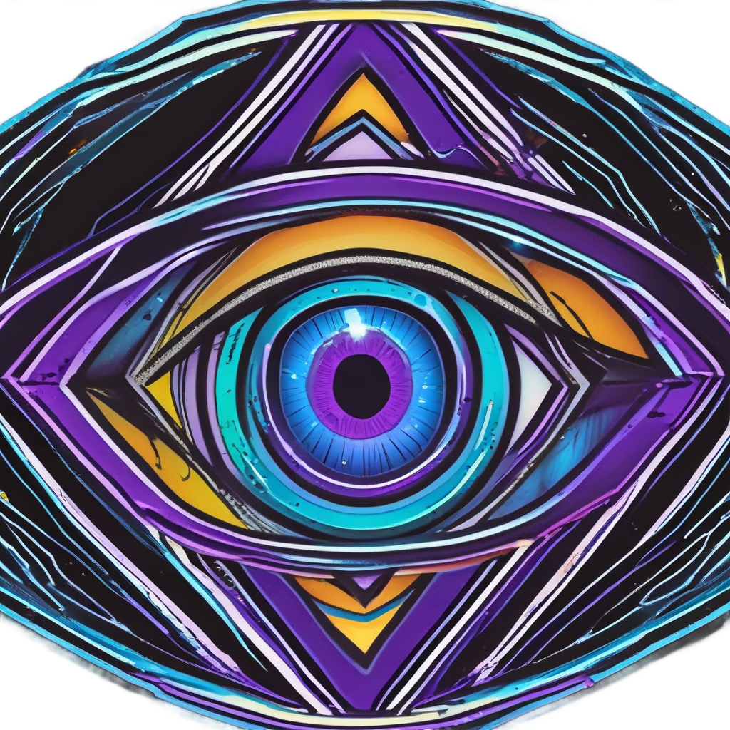 Alien Eye Hazard Glow — warning signage stickers