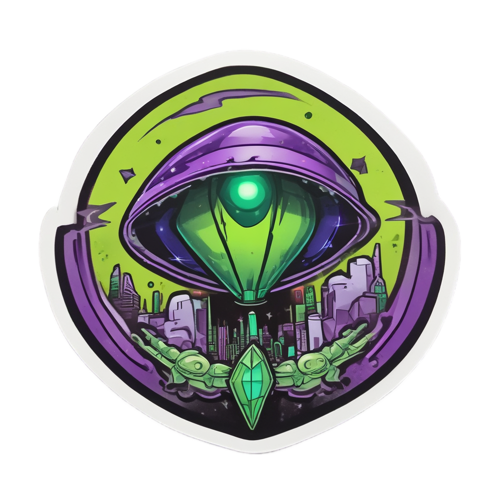 Alien Hazard Signal — warning signage stickers