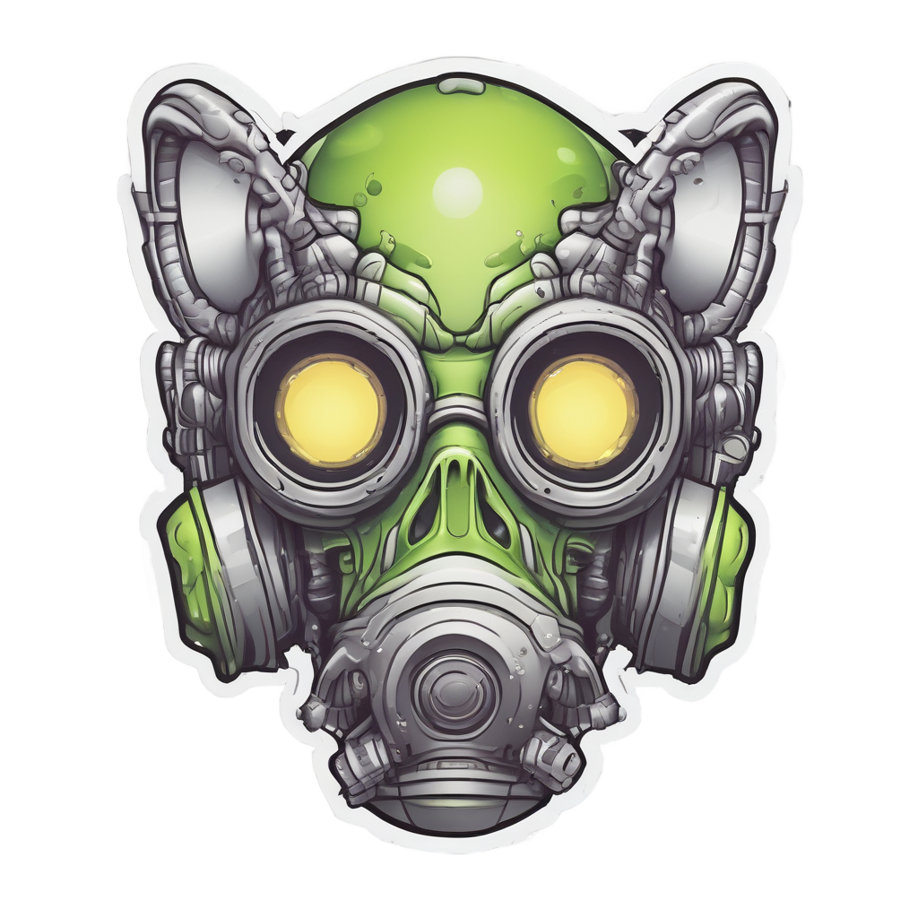 Alien Invader Mask — gas mask stickers