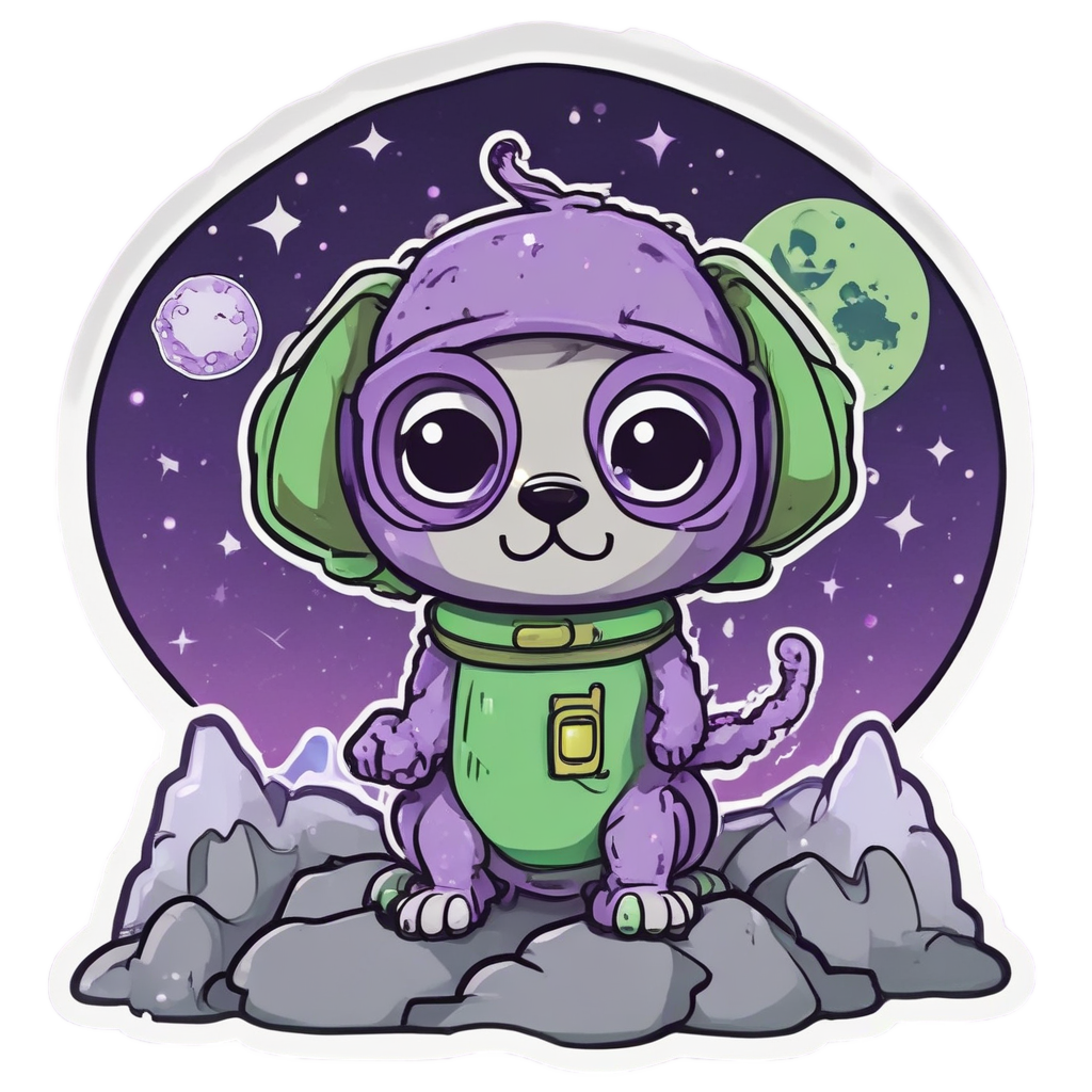 Alien puppy in gas mask — gas mask stickers