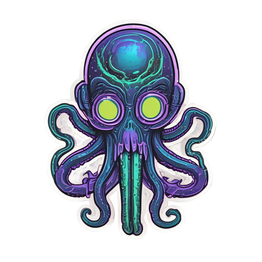 Alien radioactive symbol with tentacles