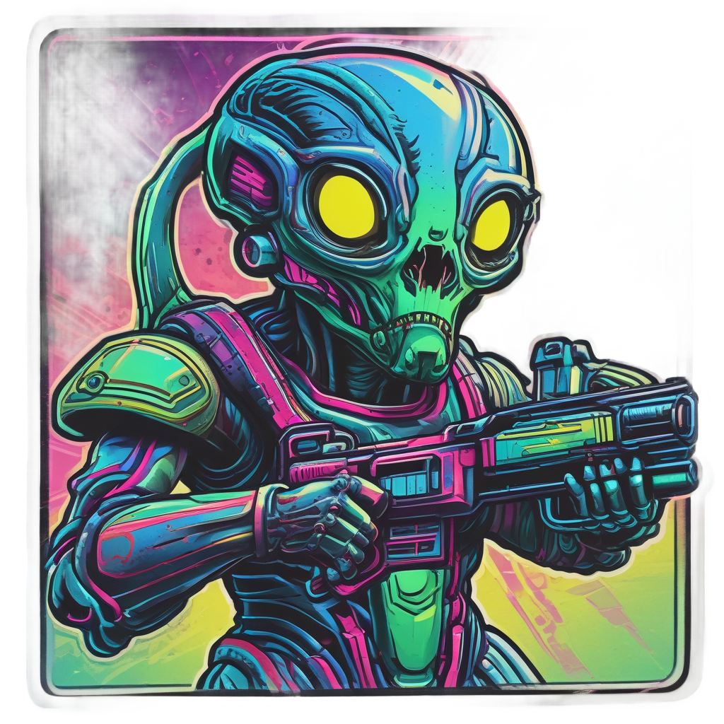 Alien Stripe Warrior — warning signage stickers