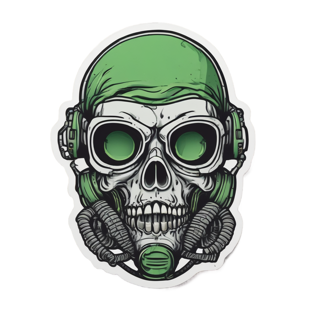 Aliens Gas Skull Abduck — gas mask stickers
