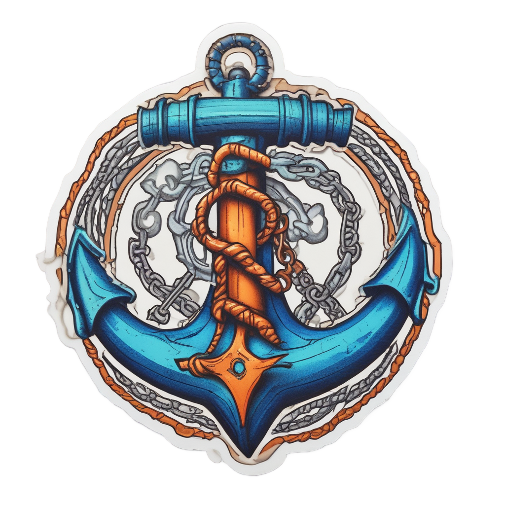 Anchor and Trefoil Chain — danger symbol stickers