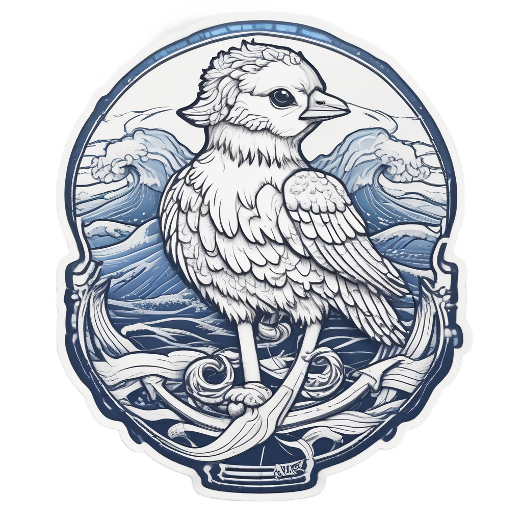 Anchor and Wave Chick — farm nursery stickers