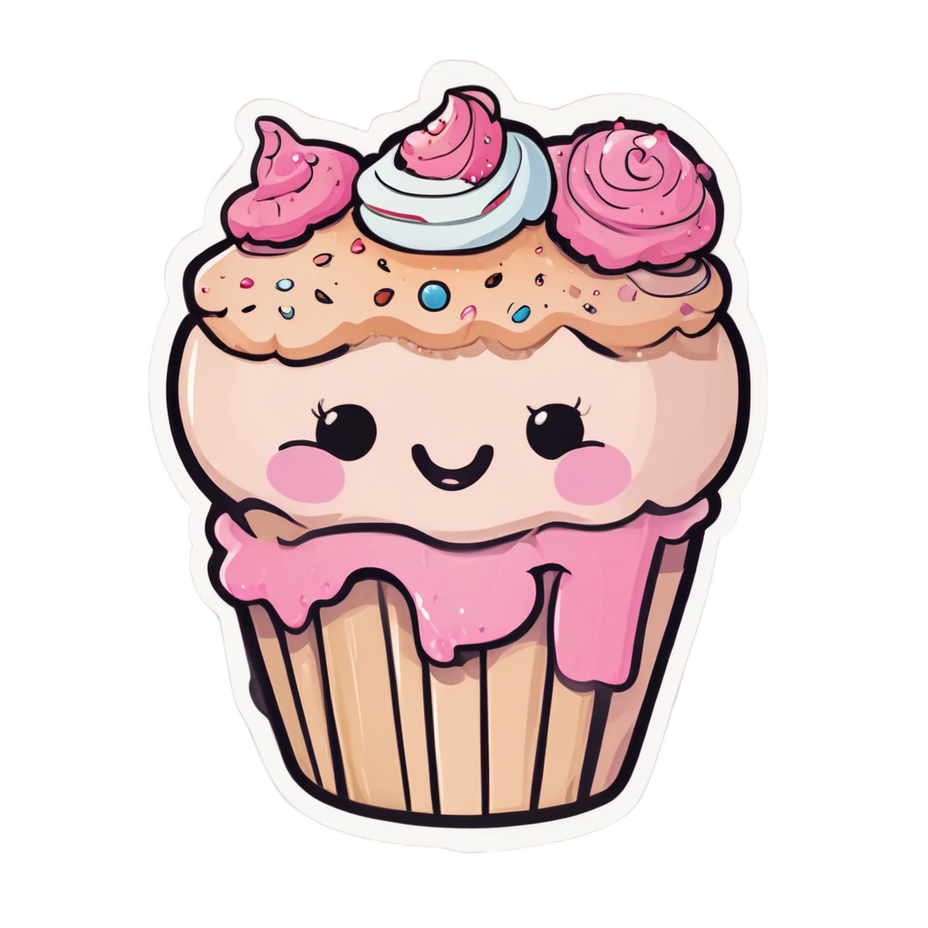 Anchor baking a cupcake — american traditional stickers