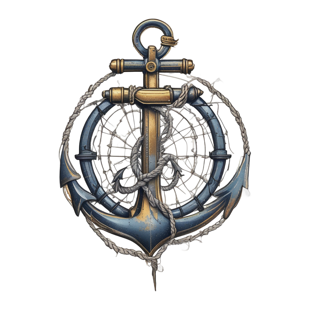 Retro anchor wrapped in barbed wire